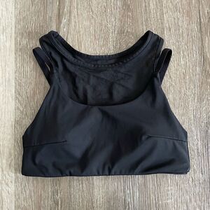 Gymshark Women's Black Stretch Mesh Layer Sports Bra